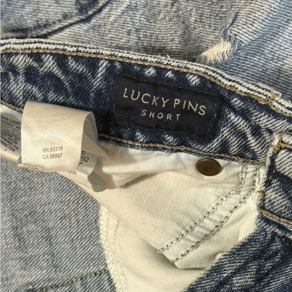 Lucky Brand Denim Shorts Womens 8/29 Blue Excellent Distressed High Rise Cut Off - Picture 9 of 10